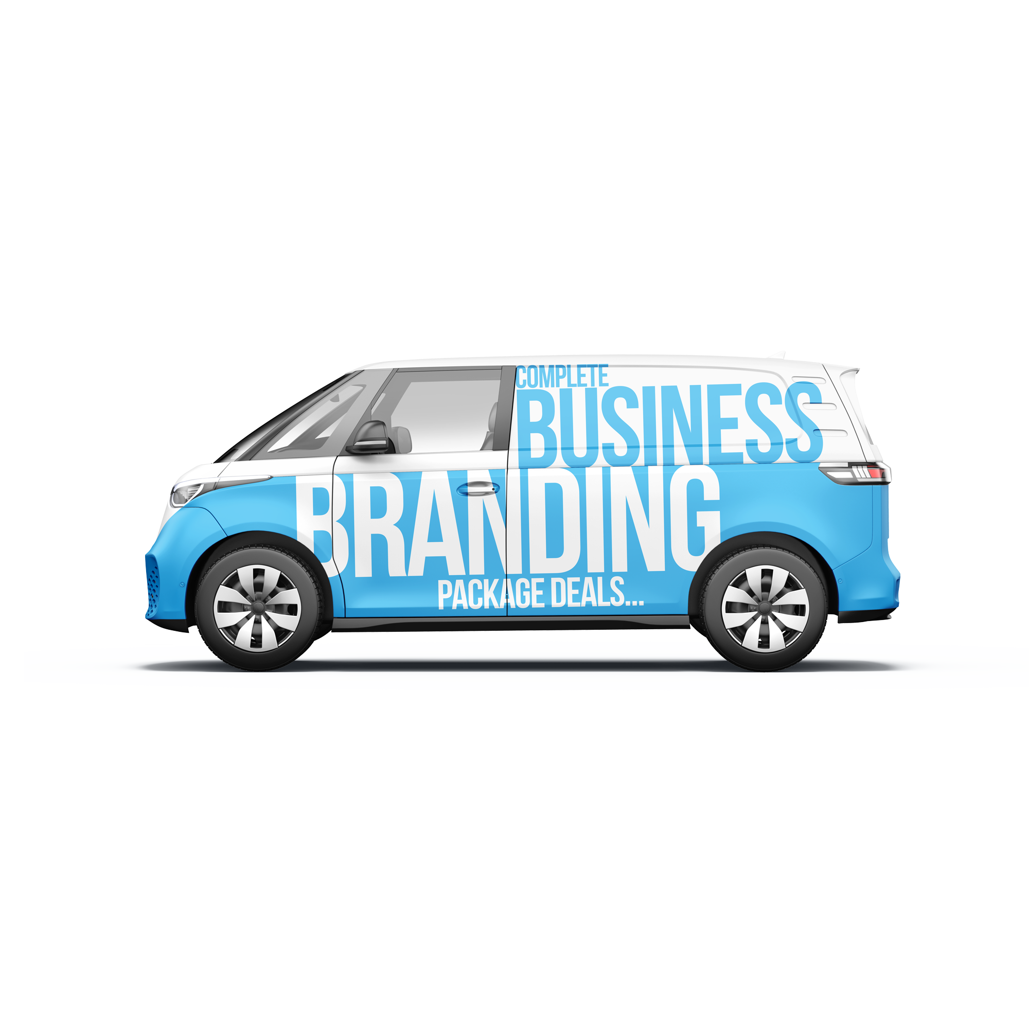 Van with business branding package graphics